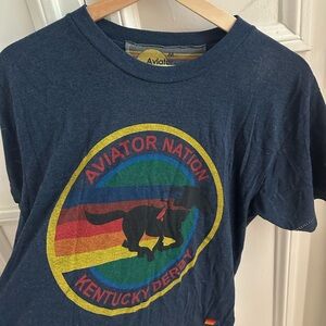 Aviator Nation Dark Blue Tee with Yellow Accents